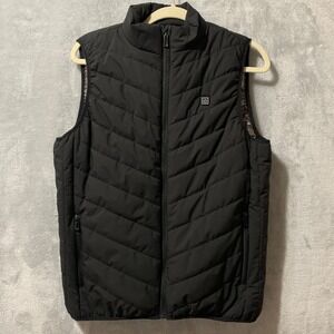 Womens XL Black USB Heated Puffer Vest Quilted Electric Warming Jacket